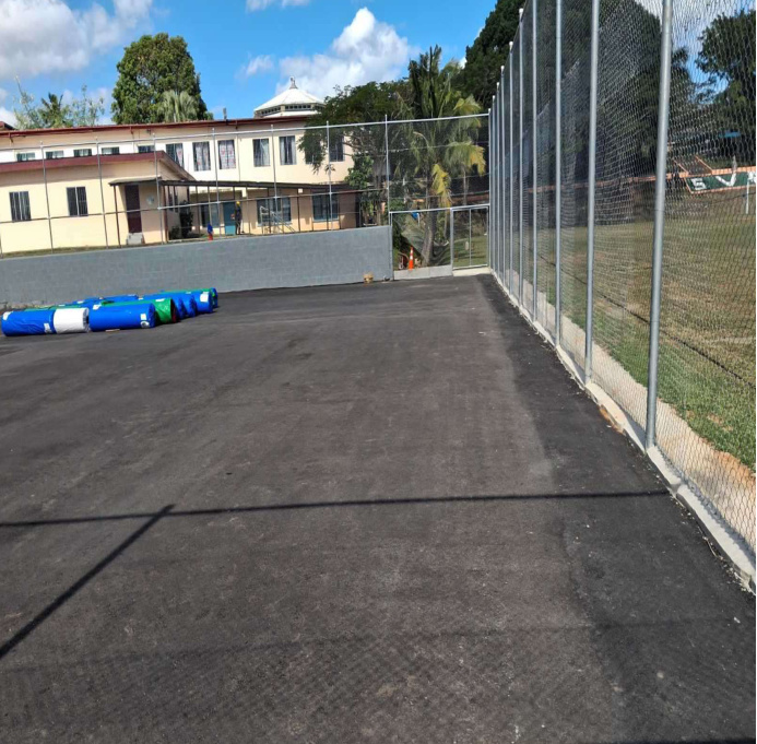 SVC multipurpose court completed with fencing